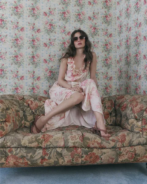 River Island Floral Corsage Tiered Maxi Dress