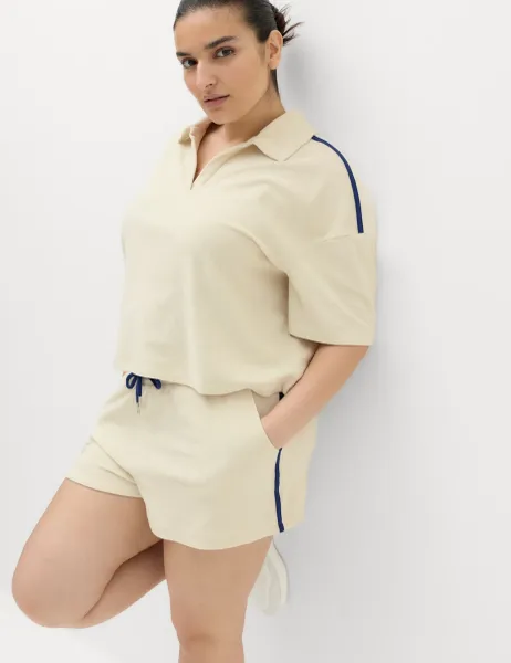Goodmove Cotton Rich Terry Towelling Shorts Vanilla