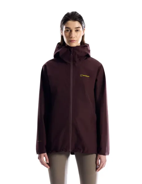 Berghaus Deluge Pro Waterproof Zip Up Hooded Jacket Burgundy