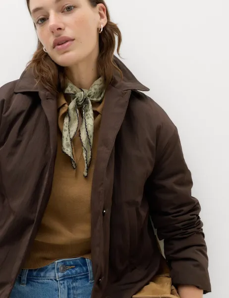 Marks & Spencer Padded Collared Short Jacket Bitter Chocolate
