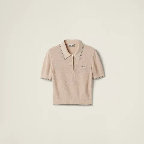 Cotton knit polo shirt