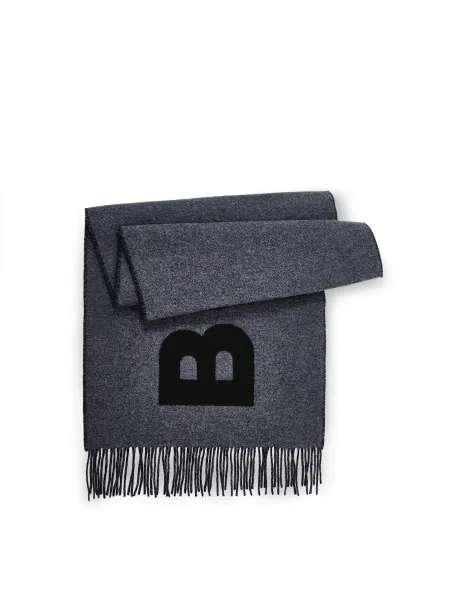 Boss Rikard Wool Blend Logo Scarf
