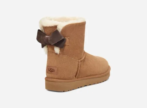 Mini Bailey Suede Bow Boot, Suede/Polyester/Wool