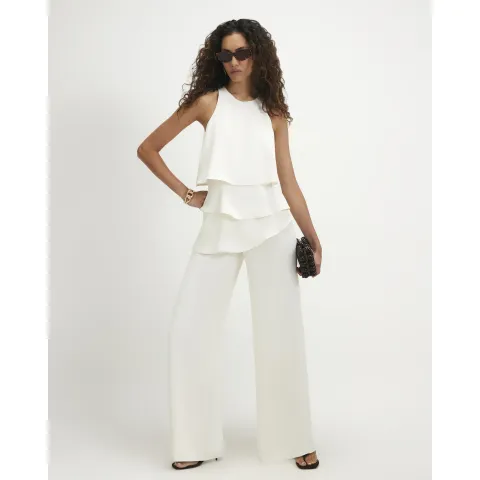 River Island White Overlay Jumpsuit