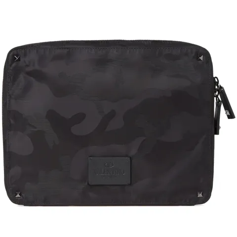 Nylon Camo Padded Clutch Bag