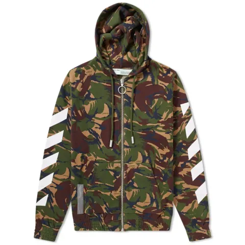 Diagonal Camo Zip Hoody