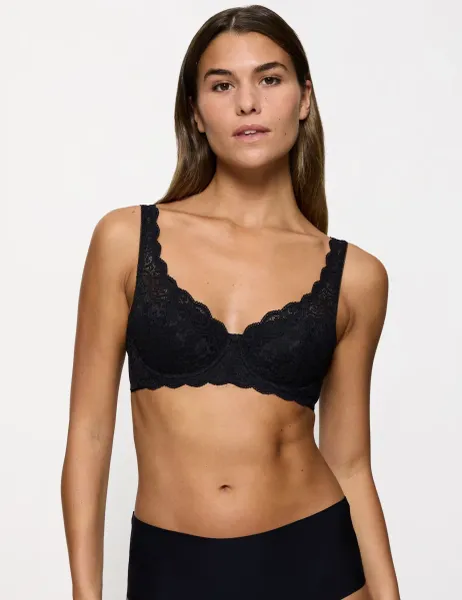 Triumph Amourette Lace WHP Wired Half Padded Bra A-E Black