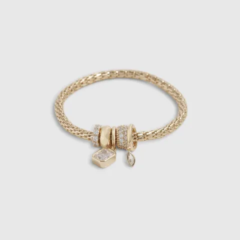 River Island Diamond Simulant Charm Stretch Bracelet