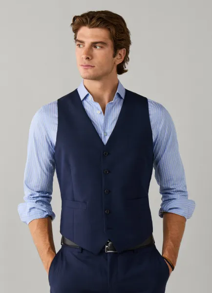 Hackett Wool Tropical Glencheck Waistcoat