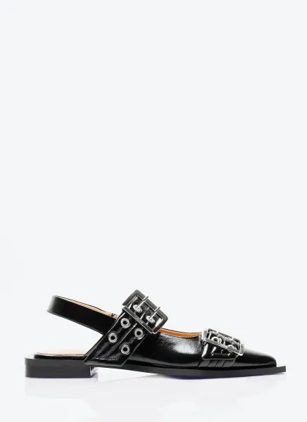 Feminine Buckle Ballerina Flats