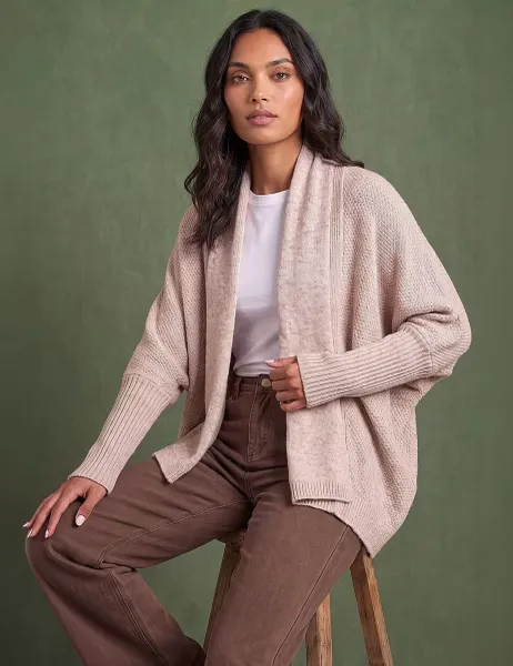 Roman Longline Shrug Beige Mix