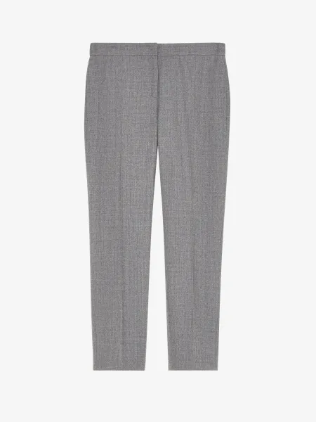 Wool Pinstripe Cigarette Trousers