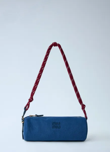 Gabardine Rope-Strap Shoulder Bag
