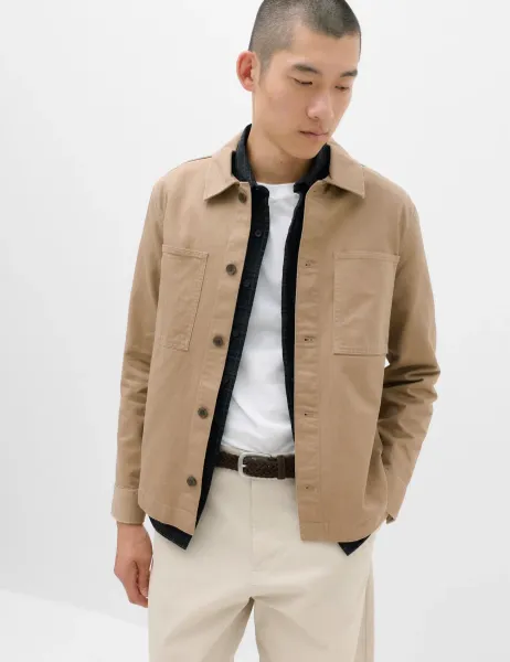 Marks & Spencer Pure Cotton Herringbone Overshirt​ Natural