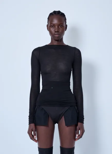 Rick Owens Long Sleeve Wool Silk Tee