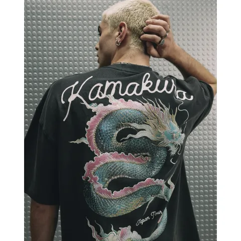 River Island Cotton Washed Dragon T-Shirt
