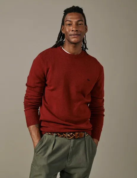 Aubin Pure Wool Crew Neck Jumper Dark Orange