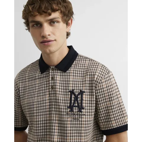 River Island Regular Fit Check Polo Shirt