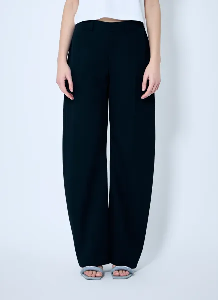 Bowed Leg Mid Rise Pants