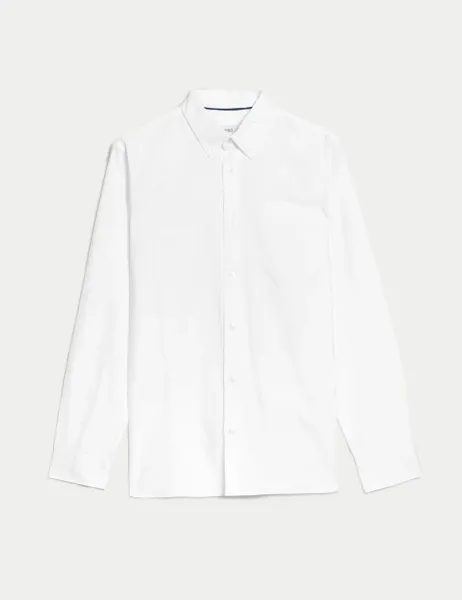 Marks & Spencer Cotton Rich Oxford Shirt White