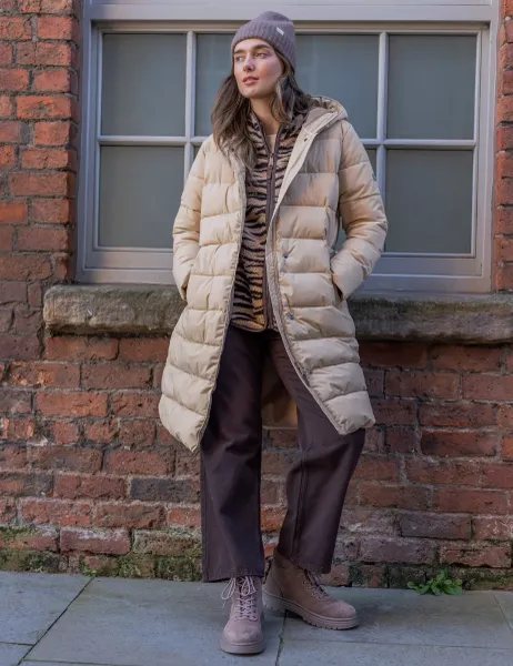 Regatta Nehiala Hooded Padded Longline Jacket Beige