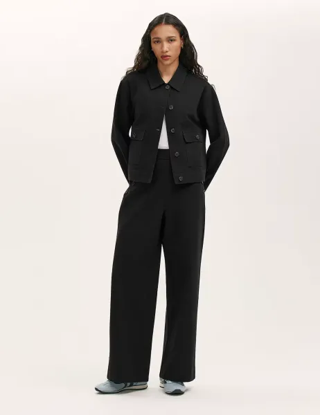 Canvas Collared Utility Jacket Black