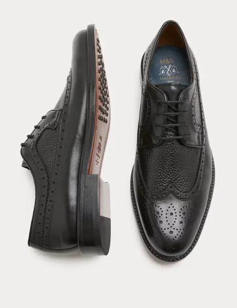 M&S SARTORIAL Leather Brogues Black