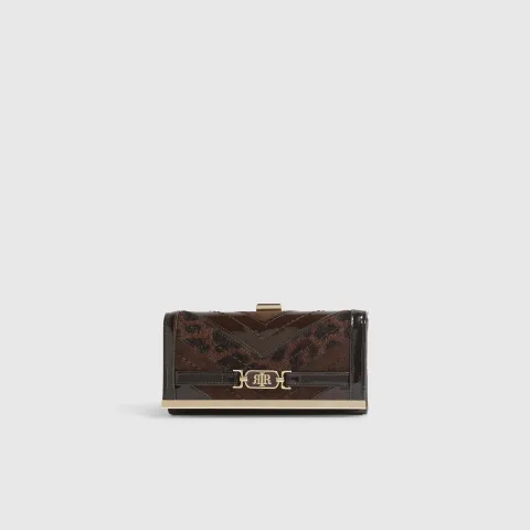 River Island Spliced Panelled Cliptop Purse