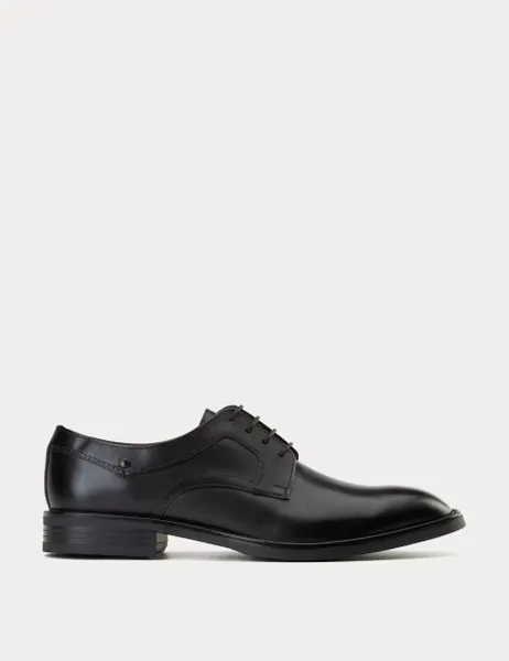 Base London Leather Derby Shoes Black