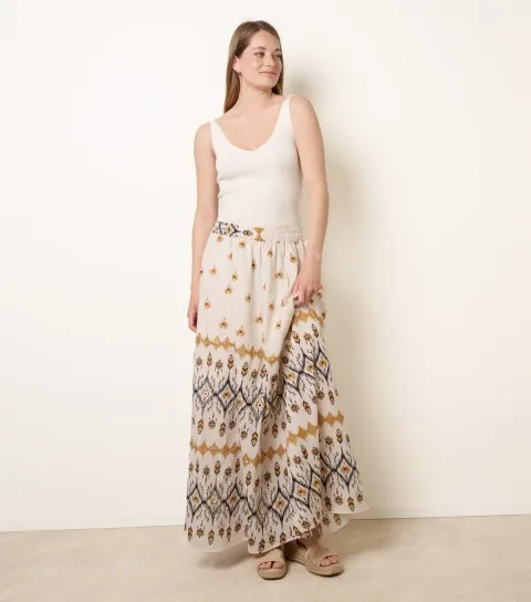Women's Stone Sequin Embellished Midi Skirt