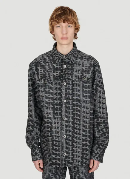 Jacquard Monogram Denim Shirt