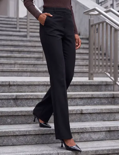 Roman Bootcut Trousers with Stretch Black