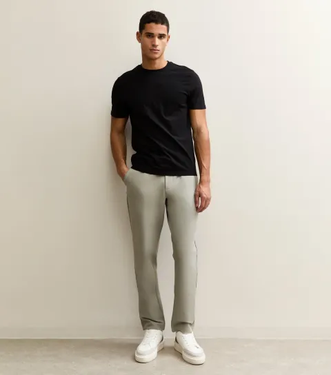 Men's Light Grey Regular Drawstring Trousers