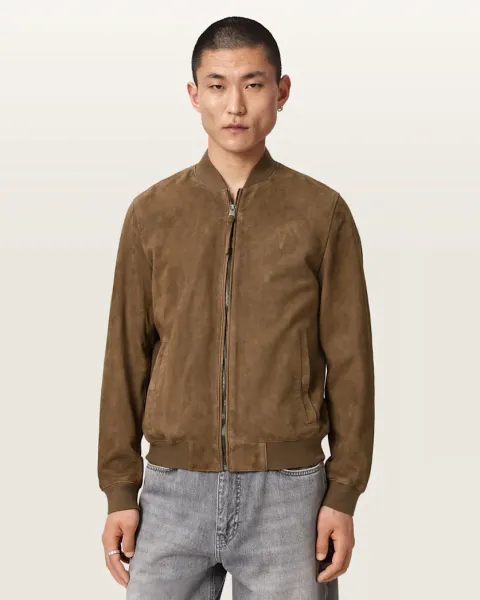 Morten Relaxed Fit Suede Bomber Jacket