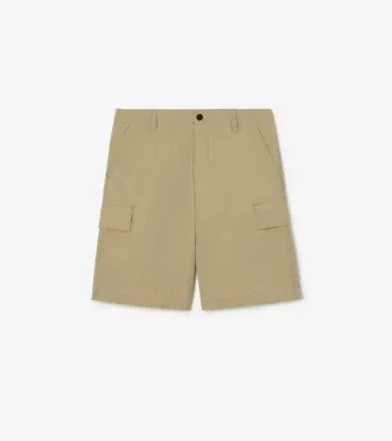 Nylon Cargo Shorts in Sparrow beige