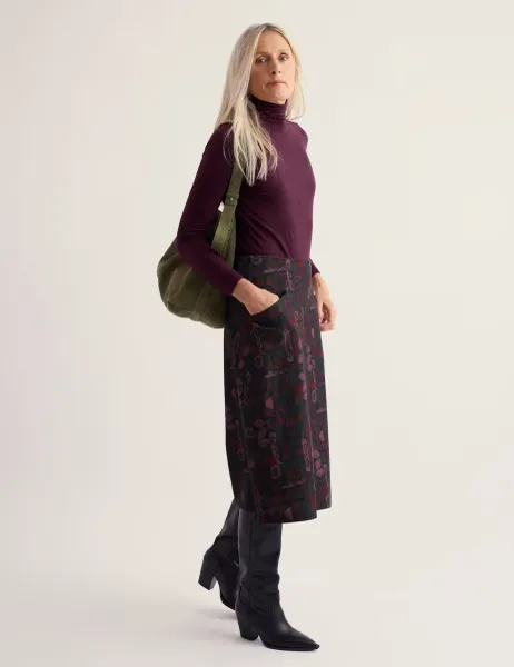 Seasalt Cornwall Cotton Rich Roll Neck Top Dark Purple