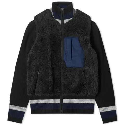Faux Shearling Knit Jacket