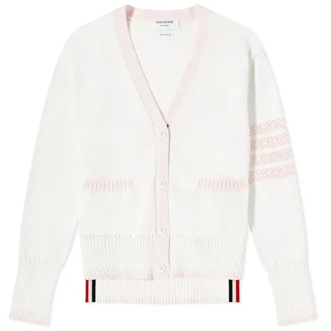 4 Bar Contrast V-neck Cardigan