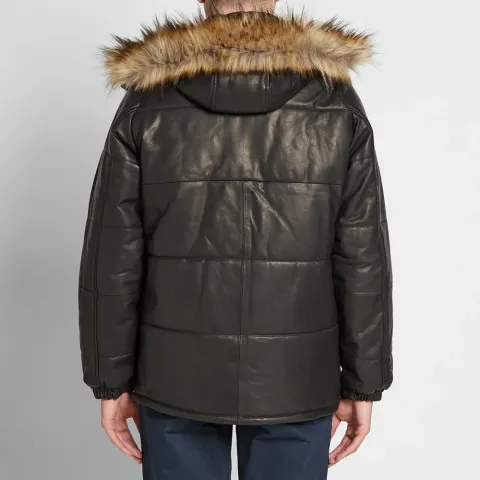 Splash Leather Puffa Jacket