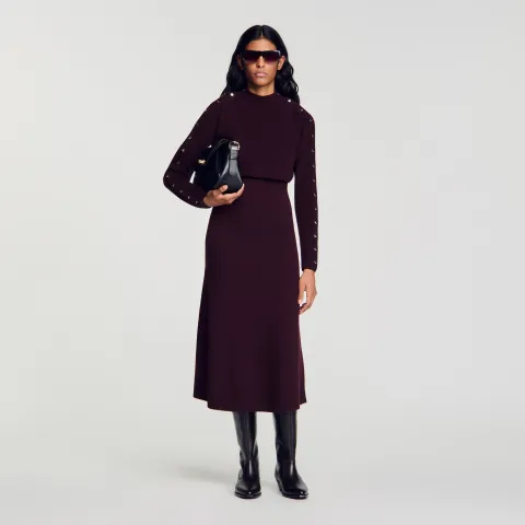 2-in-1 knit maxi dress