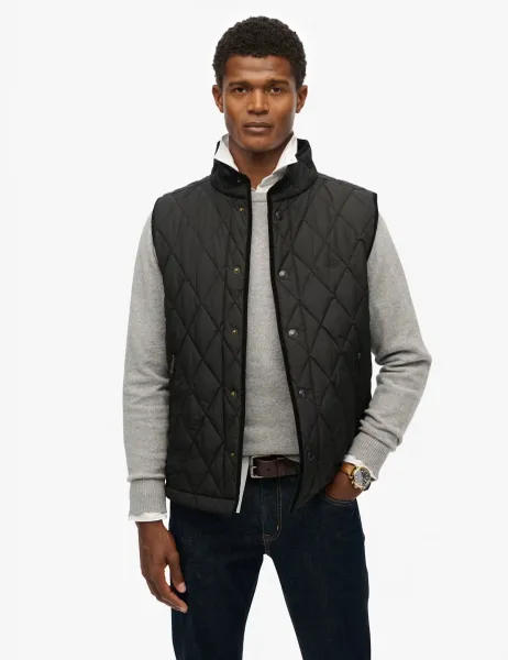 Superdry & Co Quilted Padded Gilet Black