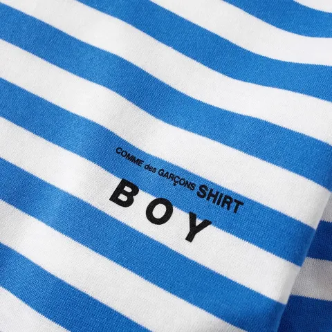 Comme des Garcons SHIRT BOY Long Sleeve Stripe Logo Tee