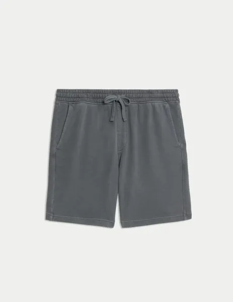 Marks & Spencer Relaxed Fit Pure Cotton Garment Dye Short Dark Pewter