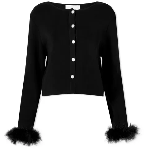 Detachable Feathers Knitted Cardigan