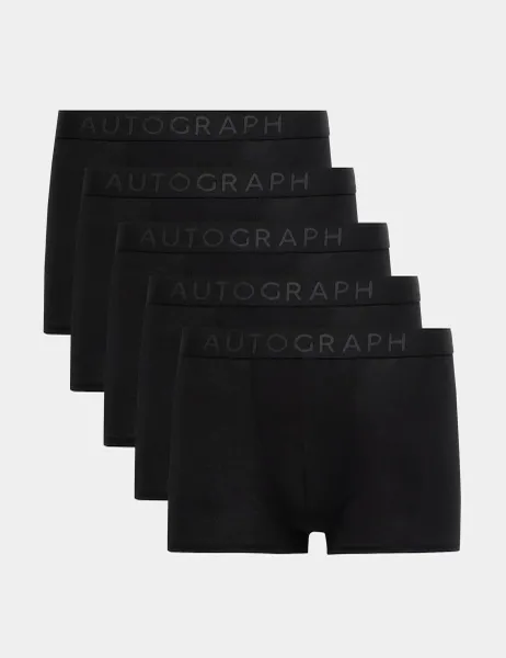 Autograph 5 Pack Supima Supersoft Hipsters Black