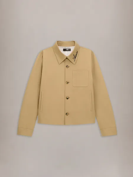 SCRIPT COLLAR SHIRT JACKET - Earth