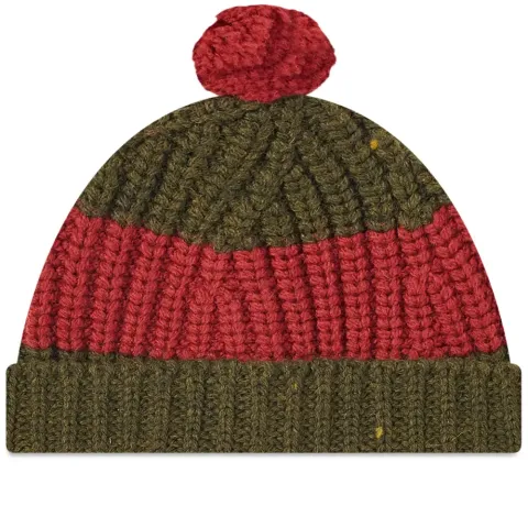 Stripe Pom Pom Beanie