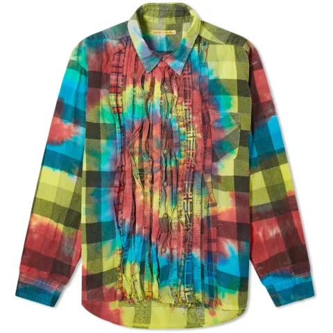 7 Ribbon Cuts Tie Dye Flannel Shirt
