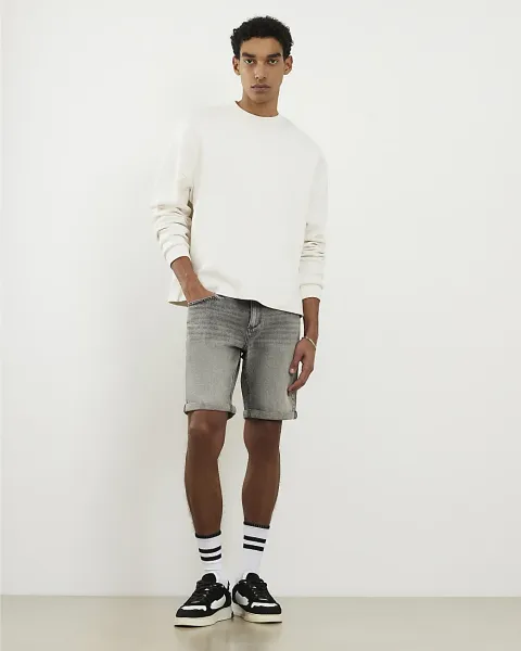 River Island Slim Fit Stretch Denim Shorts