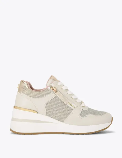 Carvela High Rise Platform Trainers Gold